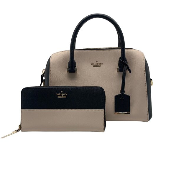 kate spade Handbags - Kate Spade Beige & Black Colorblock Cameron Street Maise Satchel w/ Wallet
